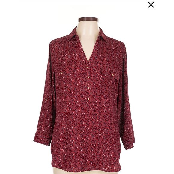 Skies Are Blue Tops - Skies are Blue patterned blouse size XL